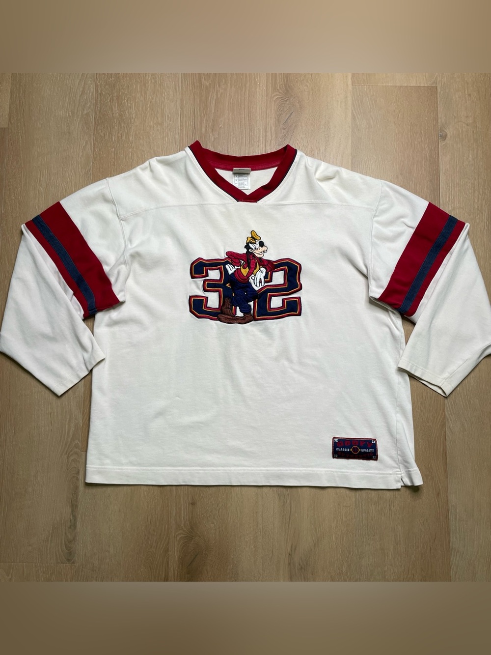 90s Vintage Disney Mickey Hockey Jersey Embroidered Goofy Long Sleeve
